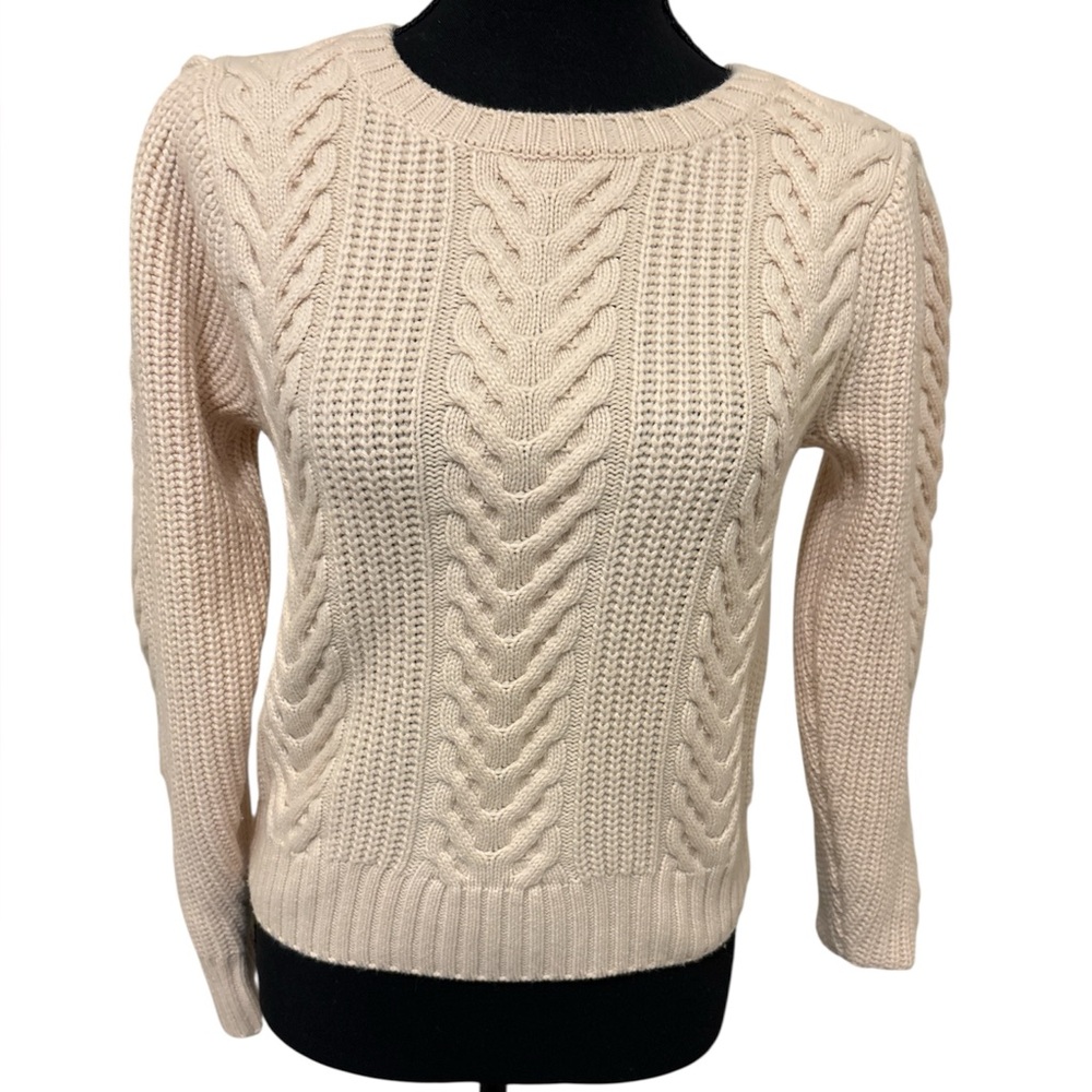 PAIGE Textured Knit Sweater in Light Cream